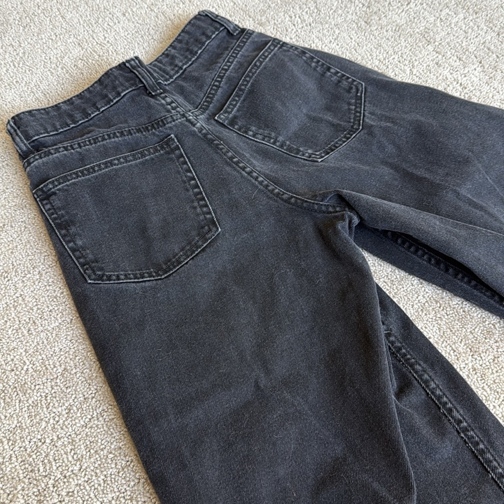Zara Wide-Leg Cropped Black Denim Jeans - Picture 4 of 7